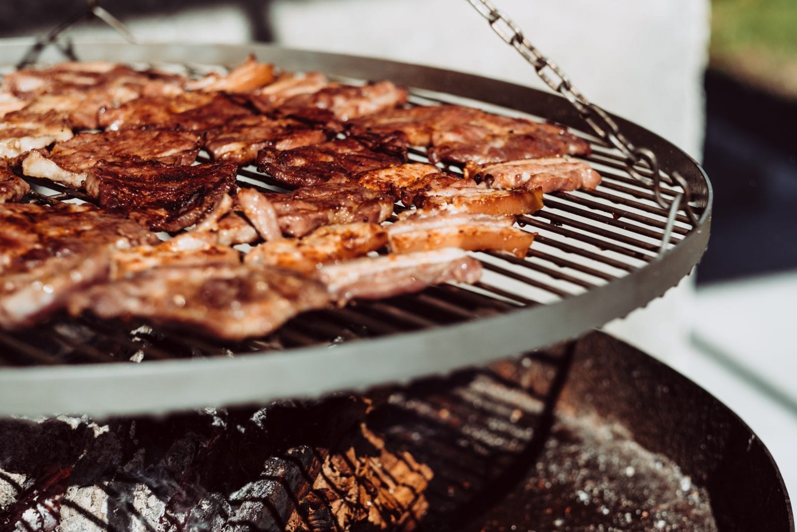 Beef being grilled