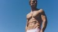 6 pack ab man wears white underwear