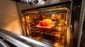 stainless steel oven with foods