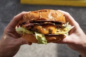 half eaten fat burger
