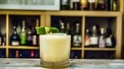 clear tealight candle on gray slab margarita